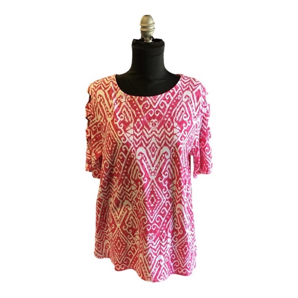 Ruby Rd Pink Patterned Top